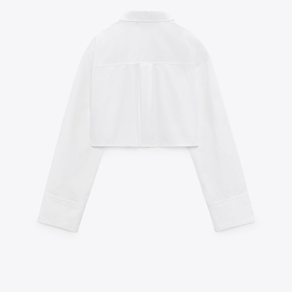 Zara cropped white poplin top - Picture 2 of 5